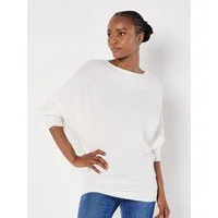 Apricot Strickpullover Fledermausärmel mit Strukturmuster