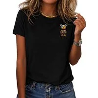 RMK T-Shirt Damen Shirt Rundhals Basic "Color Bear" aus 100% Baumwolle