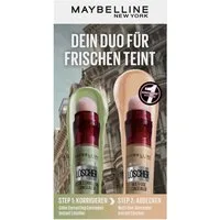 MAYBELLINE NEW YORK Schmink-Set Set: Instant Anti-Age Effekt Löscher Concealer grün + 01, integrierter Applikator, Anti-Age Effekt, ebenmäßiger Teint.