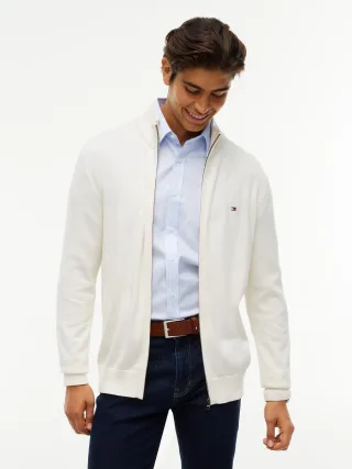 ESSENTIAL COTTON ZIP THRU Ivory Petal - Gr. - M