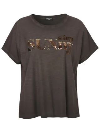 VIA APPIA DUE - T-Shirt Rundhals 1/2 Arm Motiv mocca multicolor - Gr. - 48
