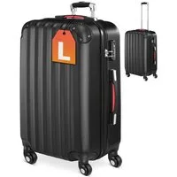 monzana Hartschalen-Trolley Baseline, 4 Rollen, Baseline Handgepäck ABS Hartschale Reisekoffer Trolley Schwarz L