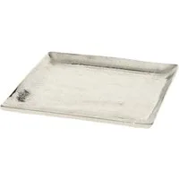 Meinposten Dekoteller silber Metall Alu 20x20 o. 25x25 cm