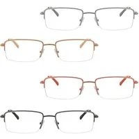 UrbanSky Lesebrille „Warrick“, 4er-Pack – Halbrand Metall, verschiedene Farben