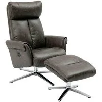 Happy Home Relaxsessel Elektrischer Relaxsessel mit Hocker – USB, 360° drehbar, Kunstleder
