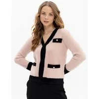Passioni Cardigan mit Kontrastdetails