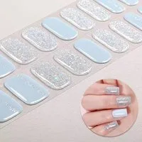 Rötting Design Kunstfingernägel 22 Gel Nails Strips Kunstnägel zum Aufkleben: himmelblau mit Glitzer, Saloon Qualität, Will be happy with NAILS for you LIFE, verändere Deine Nägel wann Du willst, Easy-to-use