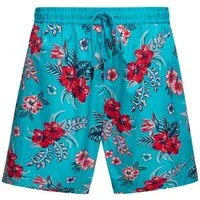 KingKerosin Sweatshorts Hibiscus mit tropischem Allover-Print
