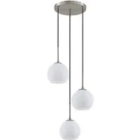 Lindby Hängeleuchte Jurian, Glas Weiß IP20, 3 x 15 W LED