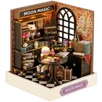 Cute Room 3D-Puzzle Miniatur DIY Modellbausatz Zauberhaus Moon Magic, Puzzleteile, 3D-Puzzle, Miniaturhaus, Maßstab 1:24, Modellbausatz zum basteln
