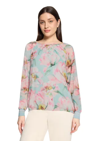 Betty Barclay - Chiffonbluse Mint/Rosé - Gr. - 42