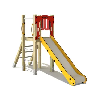 Stabile Spielplatz Rutsche PRO Joy 120 cm - Langlebiges Massivholz Spielgerät für öffentliche Bereiche und Kindergärten sicher robust - Wickey
