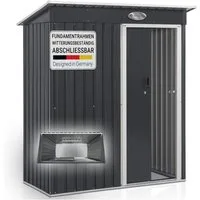 Juskys Gartenhaus S, BxT: 164x88 cm, mit Pultdach, Schiebetür, Fundamentrahmen, Werkzeughalter, 1 m²