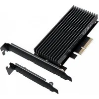 GRAUGEAR Computer-Kühler M.2 NVMe PCIe 4.0 Karte mit Kühlkörper, SSD PCI Card Konverter, Wärmeleitpad, Erweiterungskarte, schwarz