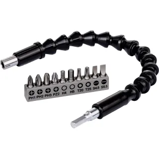 Bosch Bit Set, 11-teilig, mit flexibler Verlängerung aus Kunststoff, 300 mm - 2608522377