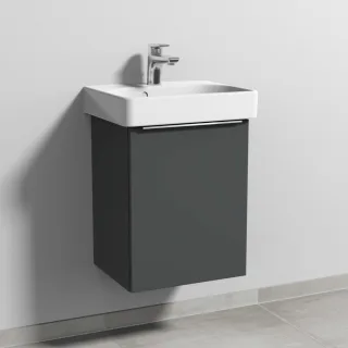 Sanipa 3way Waschtischunterbau zu Geberit Smyle Square Waschtisch mit 1 Tür, Anthrazit-Matt UM66922