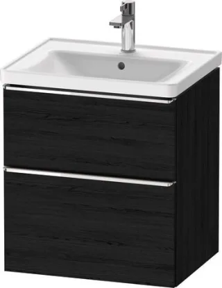 Duravit D-Neo Waschtischunterbau wandhängend Eiche Schwarz Matt 584x452x625 mm - DE4359010160000 DE4359010160000