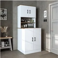 Roomart Waschmaschinenumbauschrank ATRIA Waschmaschinenschrank 70 cm, 180 cm hoch, Hauswirtschaftsraum (Waschmaschinenschrank Trocknerschrank Waschturm) Geräteöffnung 88x65 cm, Mittelfach, 2-modul Aufbau
