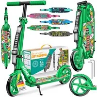 KESSER Scooter Citysooter mit Hinterradbremse & rutschfeste Trittfläche, Kinderroller bis 100kg & 185cm Körpergröße, klappbar höhenverstellbar