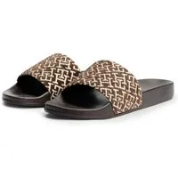 Tommy Hilfiger TH MONOGRAM POOL SLIDE Pantolette Strandschuh, Poolslides, Sommerschuh mit TH-Logodruck