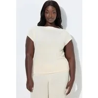 Ulla Popken Sweatjacke Loungewear-Shirt Oversized U-Boot-Ausschnitt