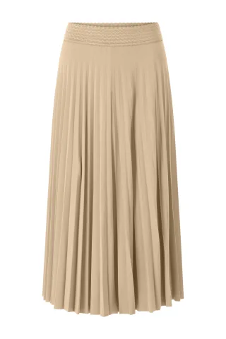 Rich & Royal - midi plissee skirt caffee latte - Gr. - 36