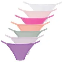 Vivance String (7er-Pack) mit feiner Spitzeneinfassung und aus weicher Baumwollqualität