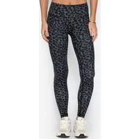 SASSYCLASSY Leggings High Waist Sportleggings mit Leo-Print für Damen Softe Leggings mit elastischem Bund und verdeckter Gesäßstasche