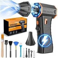 FOSMET Handstaubsauger Electric Air Duster 300000 RPM Super Power Staubgebläse Druckluftspray, 200 W, Beutellos, Elektrischer Luftbläser mit 4-Stufen 300000 U/min Ergonomischer Griff