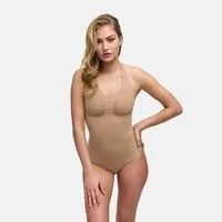 cfab (creamy fabrics) Shaping-Body Neckholder Bodysuit mit Slip-Beige-L (1-tlg)