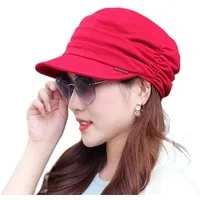 LuxusKollektion Turbanmütze Schirmmütze Chemo Turban Damen Ballonmütze Einheitsgröße Rot