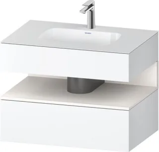Duravit Qatego Einbauwaschtisch mit Konsolenwaschtischunterbau Weiß Matt & Supermatt 800x550x600 mm  QA4785084180000