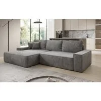 Luxusbetten24 Schlafsofa Designer Sofa Verona mit breiter Ottomane, mit Schlaffunktion und Stauraum