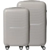 relaxdays Koffer Kofferset 2-teilig, 4 Rollen, Beige