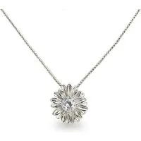 Schöner-SD Kette mit Anhänger Blüte 15 mm Kette 925 Silber vergoldet oder silbern mit Zirkonia, Blumen-Form