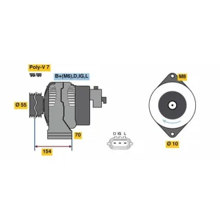 Bosch Lichtmaschine 120A Land Rover Defender Discovery 2,5