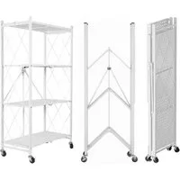 FOXSPORT Standregal mit Rollen, 1er-Packung, Komplett-Set, Traglast von 20 kg pro Ebene, mit 5 Ablagen, Schwerlastregal, Küchenregal, 72x37x163cm