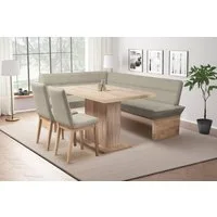 OTTO home Eckbankgruppe Beluna + Cross Essecke Sitzgruppe Eckbank Küchenbank, (Set, 4-tlg., Eckbank, 2 Stühle und Tisch), Sitzgruppe Esszimmer Stühle Tisch und Bank bequem gepolstert
