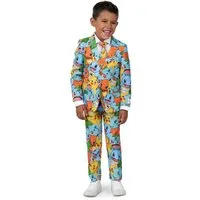 Opposuits Partyanzug Boys Pokémon - Kostüm Anzug für Karneval Halloween, Knallbunter Pokémon-Anzug mit Pikachu & Co.