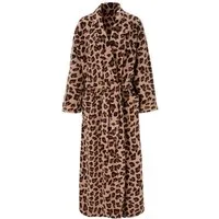 OTTO home Unisex-Bademantel Leo, ideal für Sauna, Spa & im Urlaub, modern, extra lang, Langform, Microfaser, Schalkragen, Gürtel, Animal Print, weich und kuschelig, Plüsch, für Damen und Herren, S-XL
