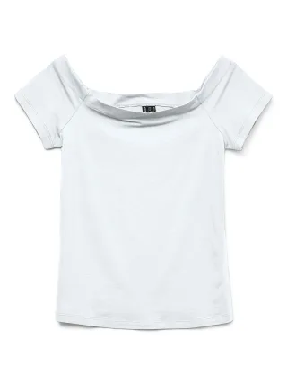 VERO MODA - VMPANDA OFF-SHOULDER TOP JRS NOOS bright white - Gr. - L