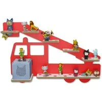 Holzura Kinderregal Tonieregal für Toniebox, Kinderregal Feuerwehr Regal für Tonie Figuren