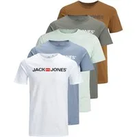 Jack & Jones Print-Shirt Bedrucktes T-Shirt aus Baumwolle (5er-Pack)