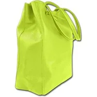 Toscanto Shopper Toscanto Damen Shopper Schultertasche (Schultertasche, Shopper), Damen Tasche Echtes Leder, Rindsleder gelbgrün, Made-In Italy