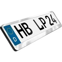 L & P Car Design Kennzeichenhalter für Auto Edelstahl hochglanz poliert Kennzeichenhalter V2A, (2 Stück)
