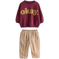 Next Sweatanzug Rundhals-Sweatshirt mit Print und Jogginghose (2-tlg)