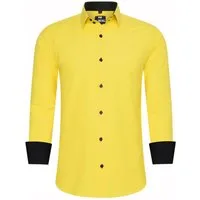 R-NEAL Businesshemd Herren Kontrast Hemd "R-NEAL" Hochzeit-Hemd Slim Fit Stretchhemd