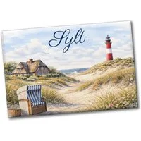 speecheese Magnet Strandkorb Sylt Souvenir Magnet Leuchtturm Motiv