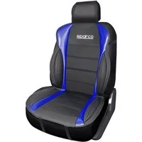 OMAC Autositzbezug SPARCO Sitzkissen Sitzauflage Universal Schwarz Blau Auto Sitzschutz, Atmungsaktiv, sportliches Aussehen, ergonomisch