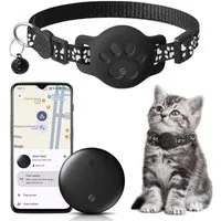FELIXLEO Katzen-Futterautomat GPS Katzen Tracker ohne Abo IP68 wasserdicht für Google Find My App